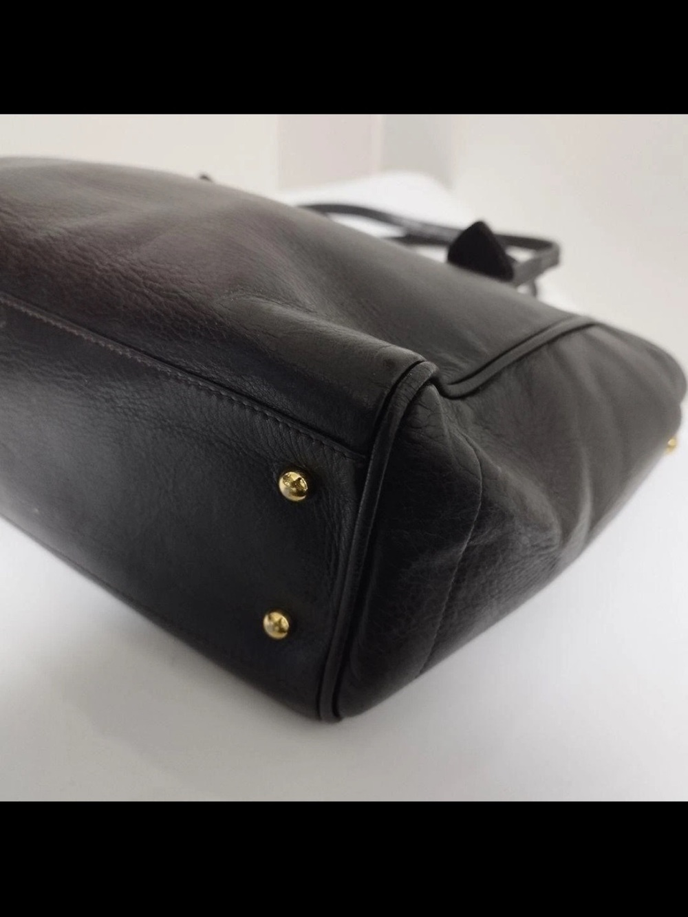 Loewe Black Embossed Logo Leather Tote - Picture 7 of 12